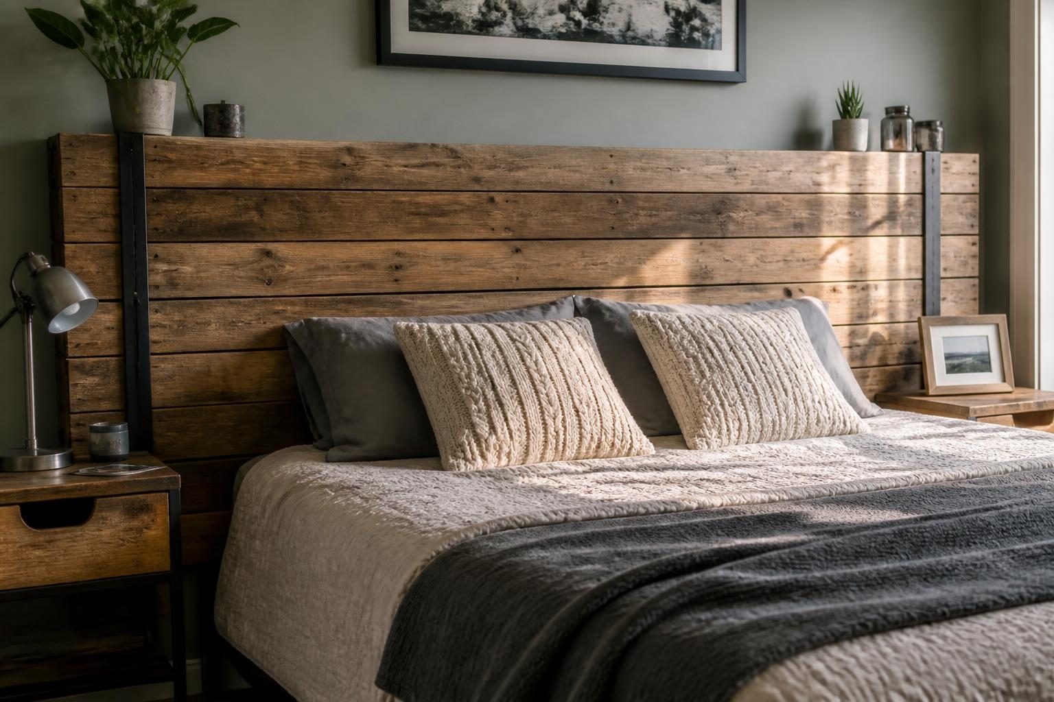 Tête de lit en palette : plan coté pour un 140 et un 160